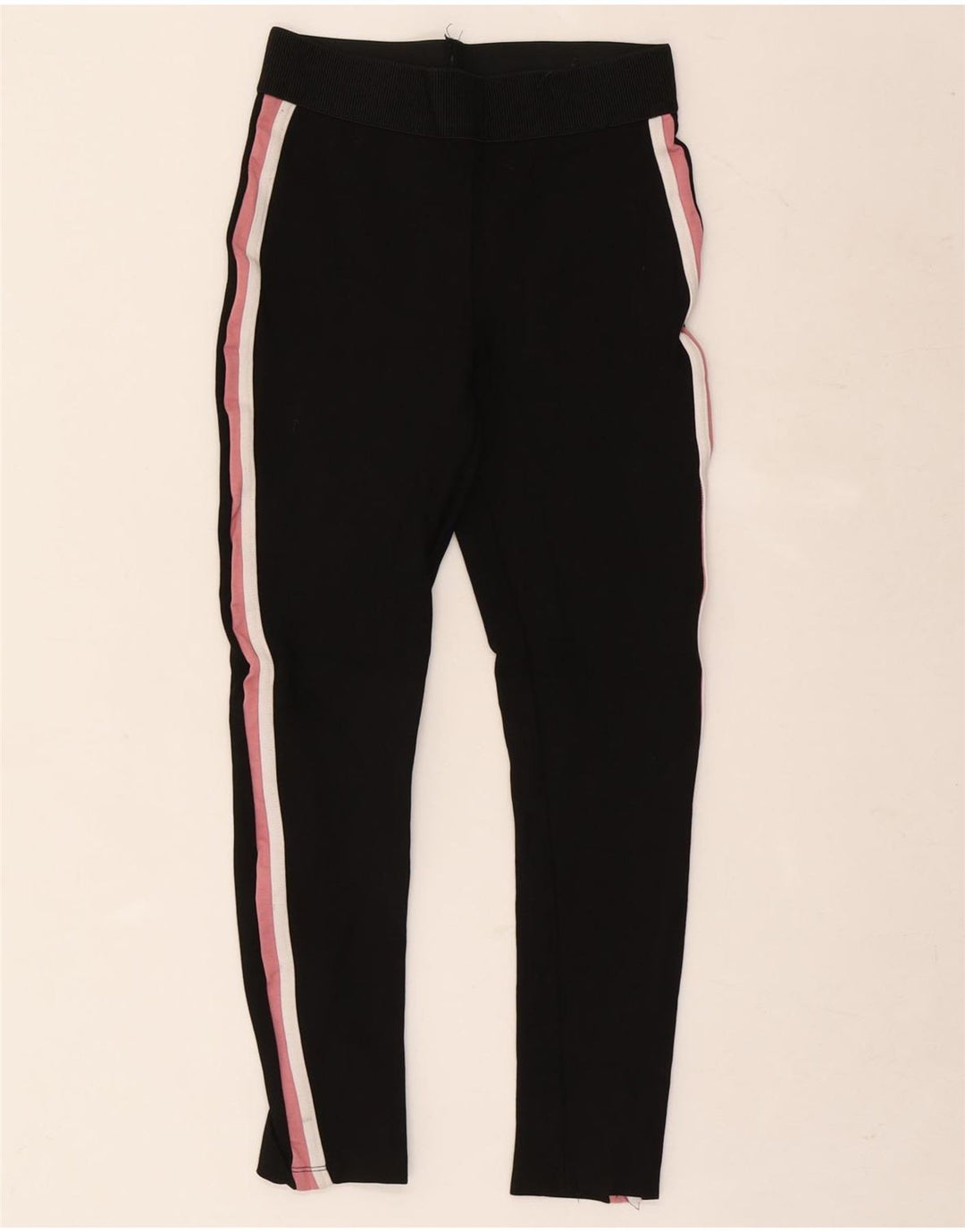 Zara Damen Leggings UK 10 Small Schwarz gestreift