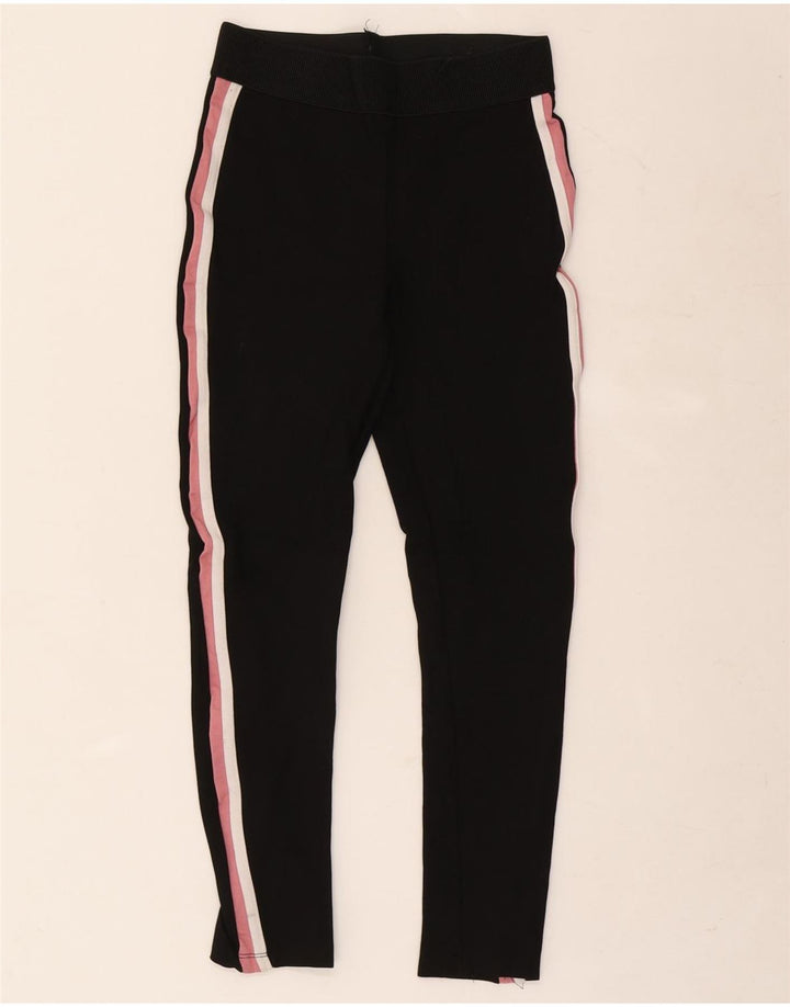 Zara Damen Leggings UK 10 Small Schwarz gestreift