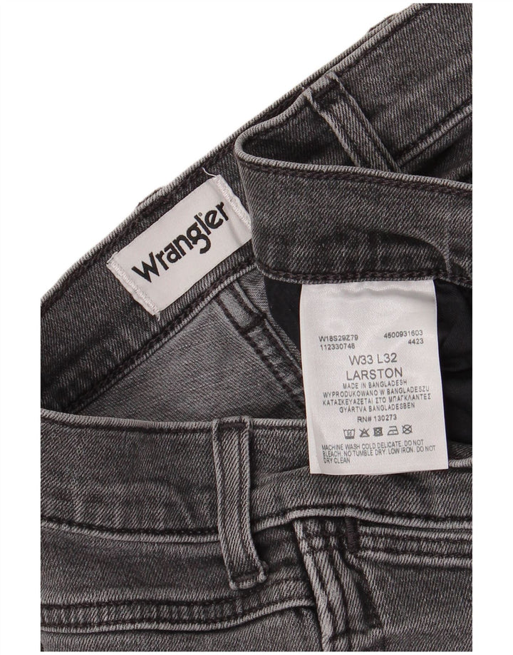 WRANGLER Herren Larston Slim Jeans W33 L27 Graue Baumwolle