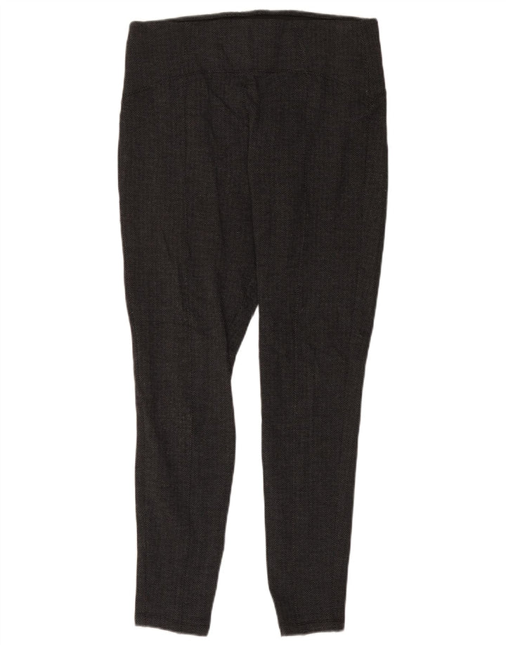 Marks & Spencer Damen-Leggings, UK 14, Größe L, schwarze Viskose mit Fischgrätenmuster
