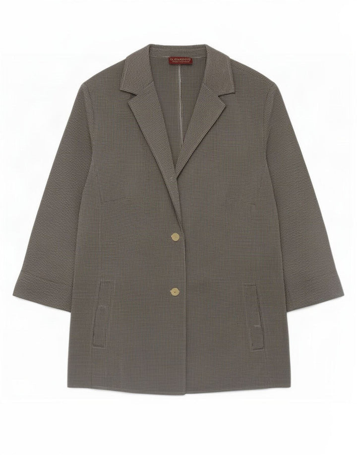 Elements Damen-Hemd mit 3/4-Ärmeln, UK 16, Größe L, Schwarz, Gingham-Viskose