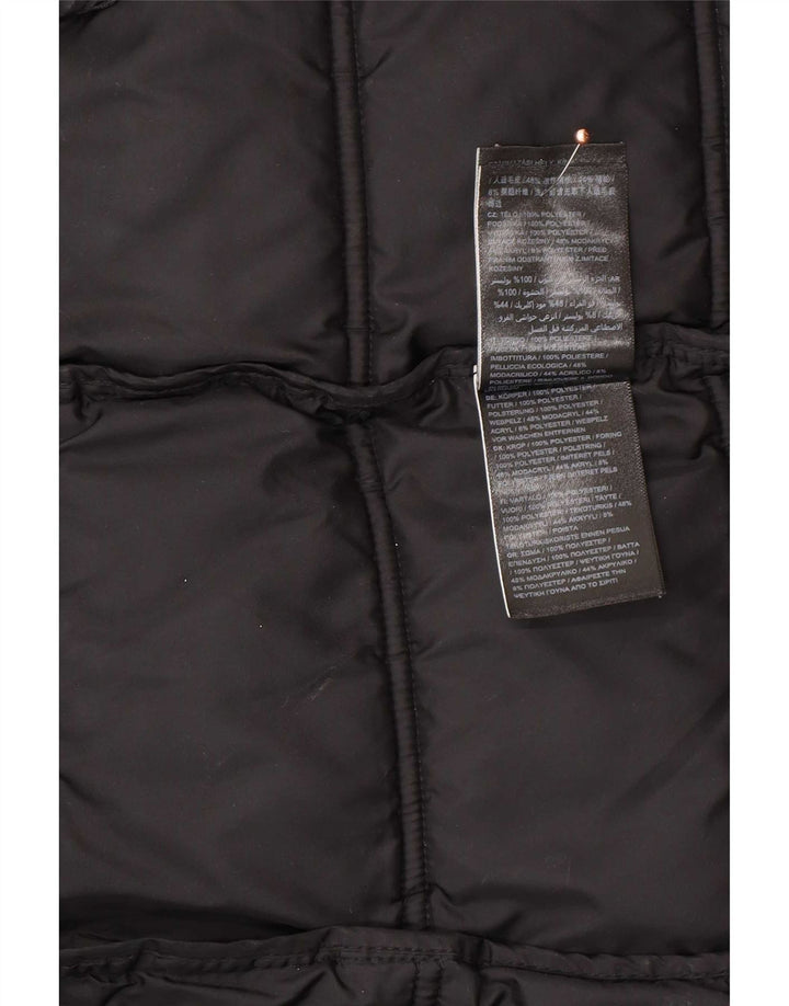 Superdry Wattierter Mantel mit Kapuze für Damen, UK 12, Mittelschwarz, Polyester
