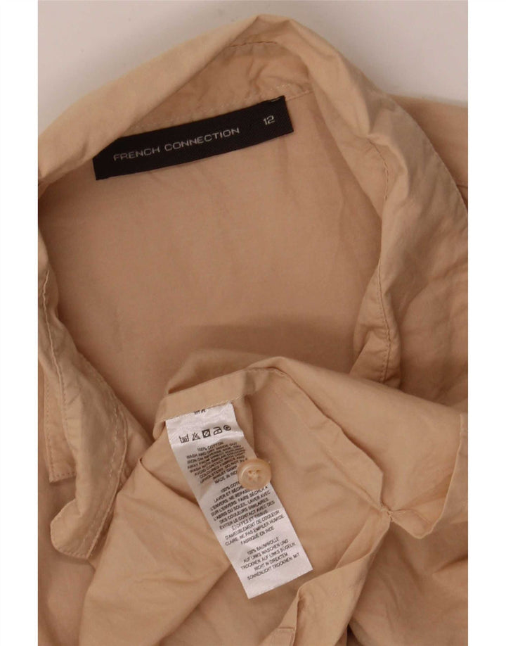 French Connection Damen-Pulloverhemd mit 3/4-Ärmeln, UK 12, Mittelbeige