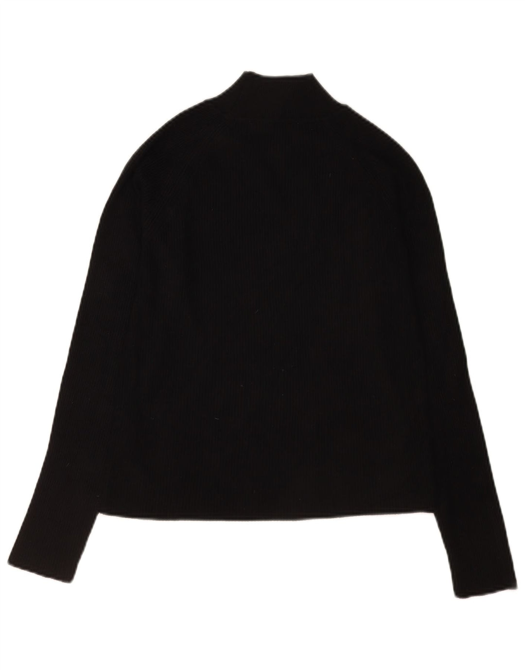 Zara Damen Crop Top Langarm UK 14 Große schwarze Viskose