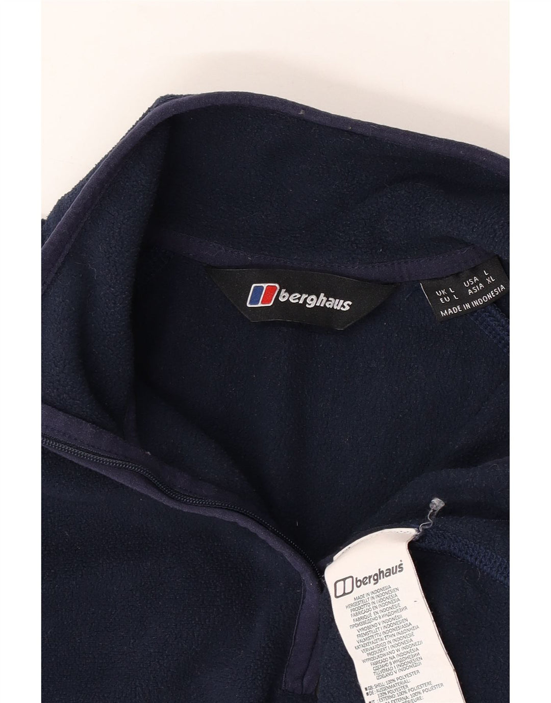 Berghaus Herren-Fleecepullover mit Reißverschluss am Hals, groß, marineblaues Polyester
