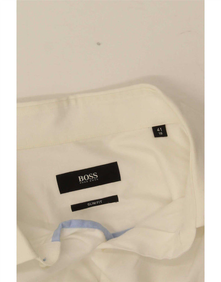 Hugo Boss Herren Slim Fit Hemd Größe 16 Large Weiß
