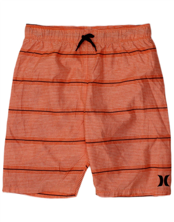 HURLEY Badeshorts für Jungen, 10–11 Jahre, orange gestreift, Polyester
