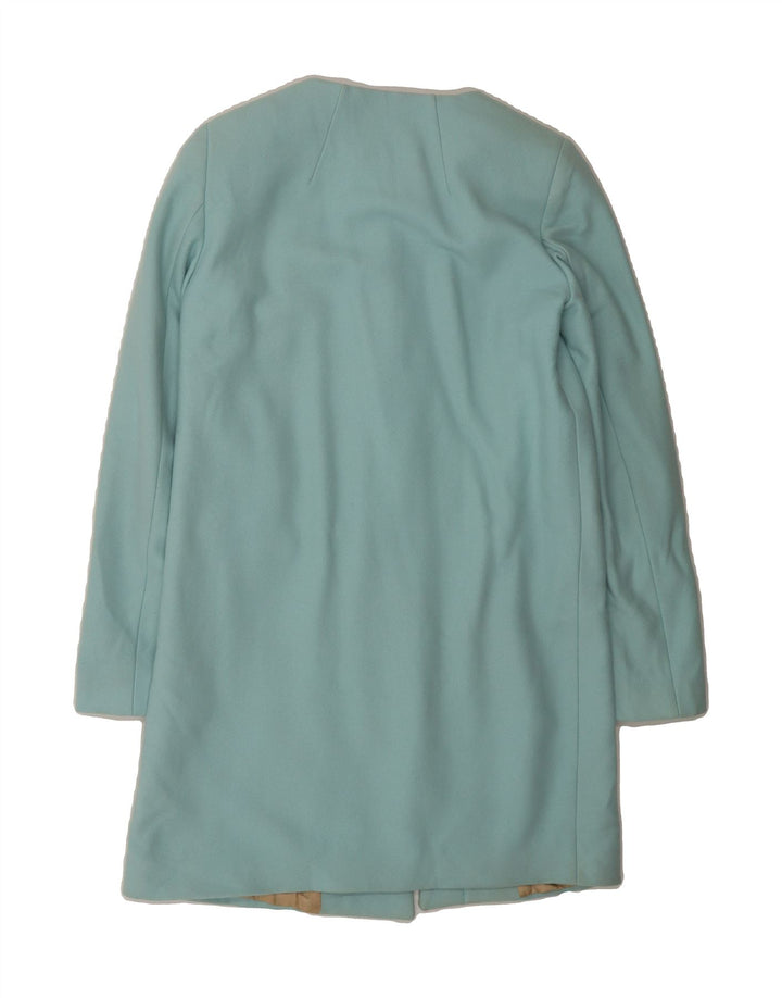 BENETTON Womens Overcoat UK 10 Small Turquoise Wool Vintage Benetton and Second-Hand Benetton from Messina Hembry 