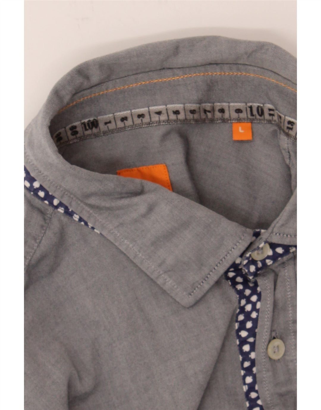 HUGO BOSS Mens Slim Fit Shirt Large Grey Cotton Vintage Hugo Boss and Second-Hand Hugo Boss from Messina Hembry 