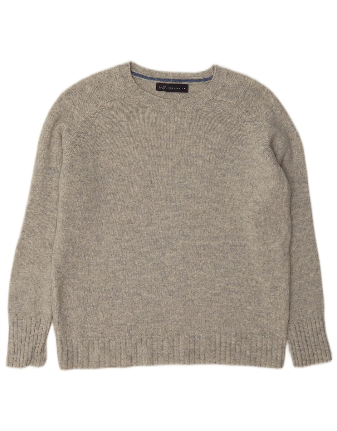 Marks & Spencer Damen-Pullover mit U-Boot-Ausschnitt, Gr. 12, Mittelblau meliert