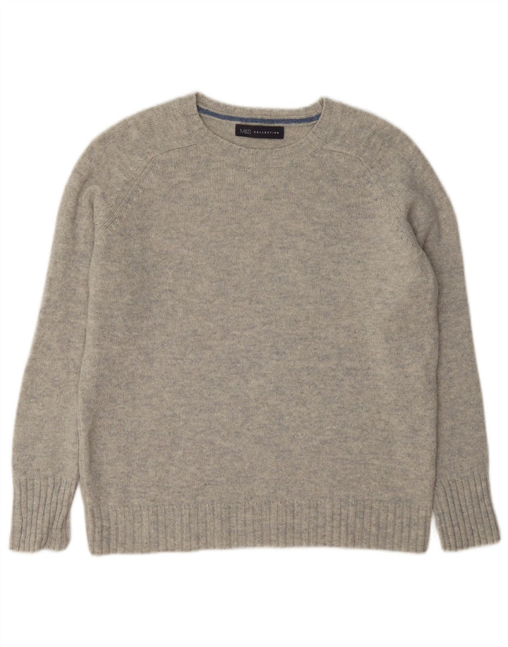 Marks & Spencer Damen-Pullover mit U-Boot-Ausschnitt, Gr. 12, Mittelblau meliert
