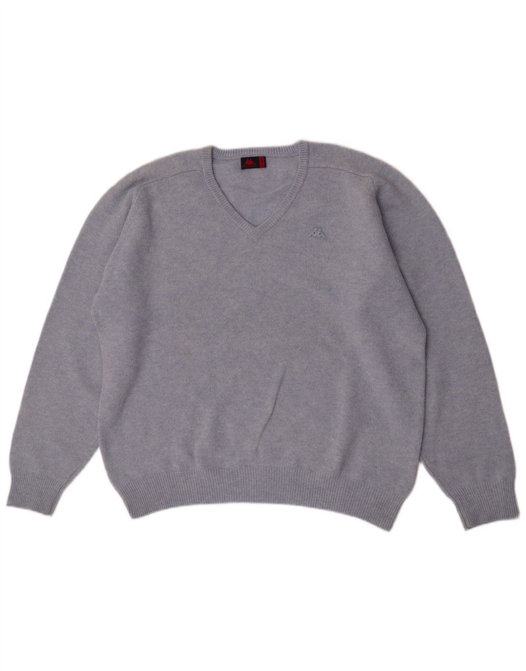 Kappa Herren-Pullover mit V-Ausschnitt, 2XL, blaue Schurwolle