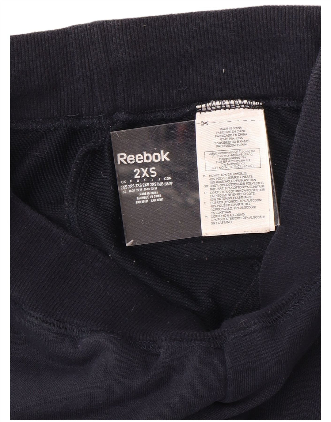REEBOK Damen Trainingshose Jogger UK 0/2 2XS Marineblau Baumwolle
