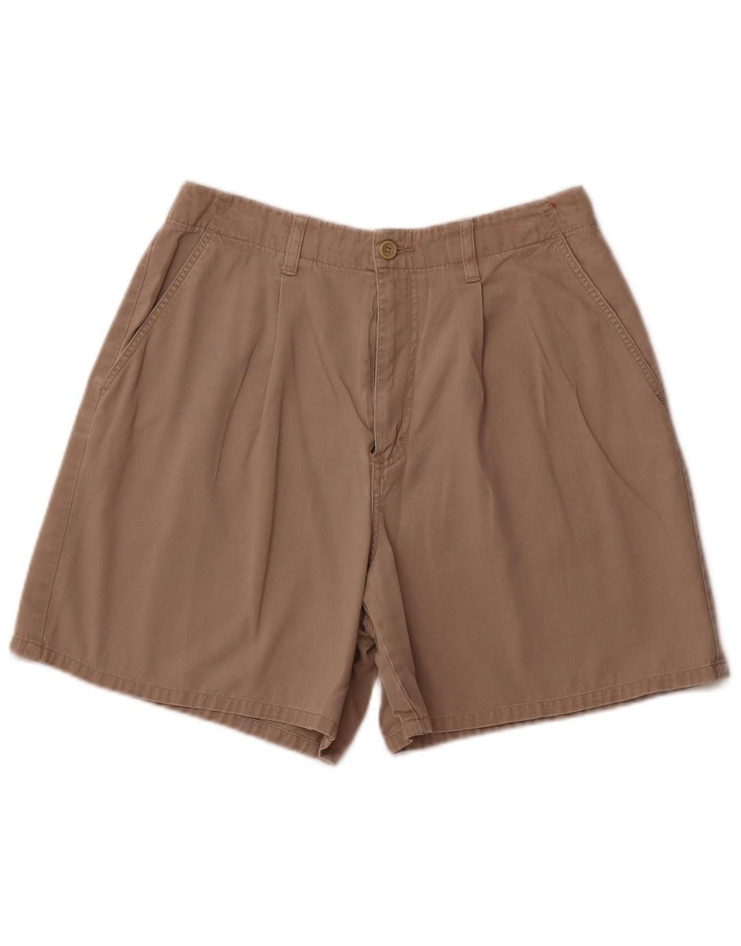 EDDIE BAUER Damen-Chino-Shorts mit hoher Taille und Klammern, US 12, Größe L, W30, Beige