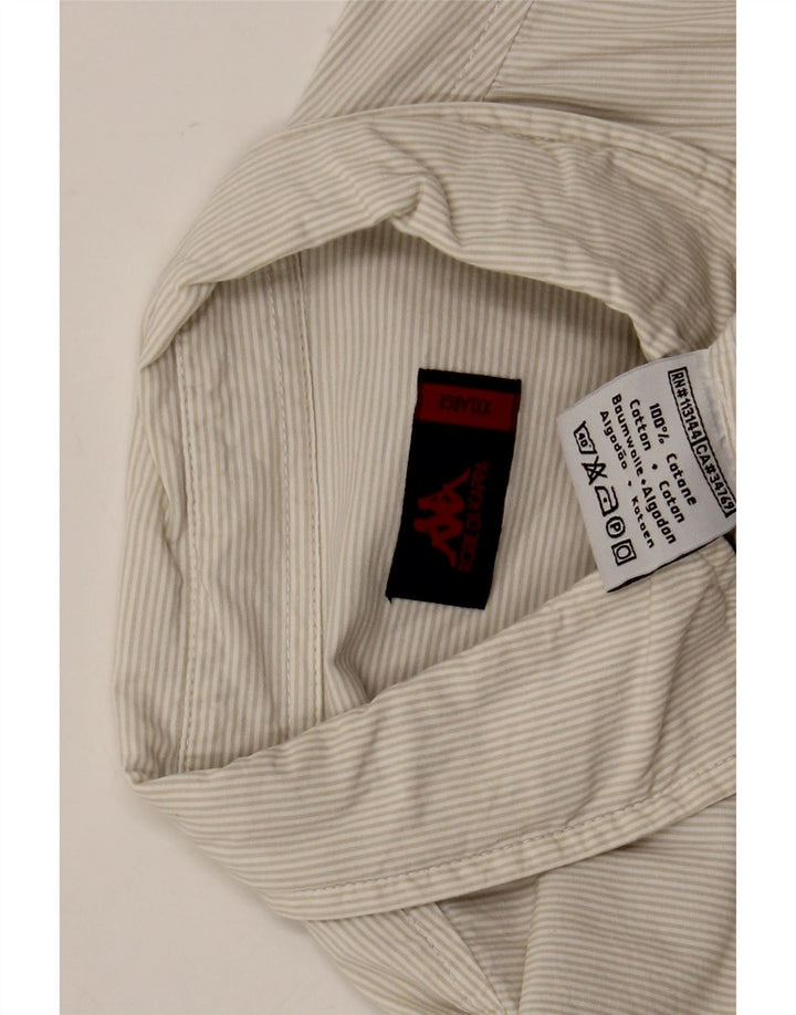 Kappa Herrenhemd 2XL Beige Nadelstreifen Baumwolle