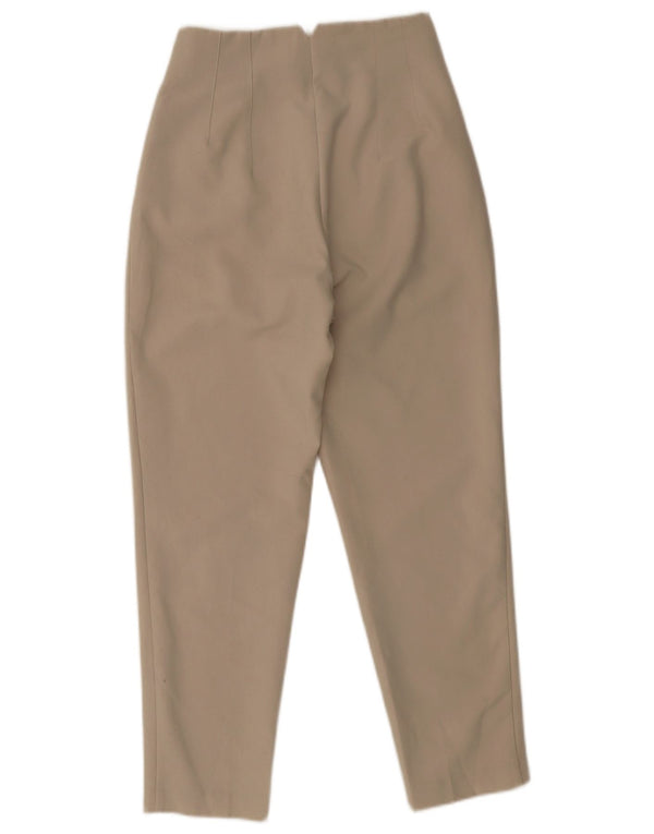 Zara Damen-Anzughose, schmal zulaufend, Größe S, W26, L27, Beige, Polyester