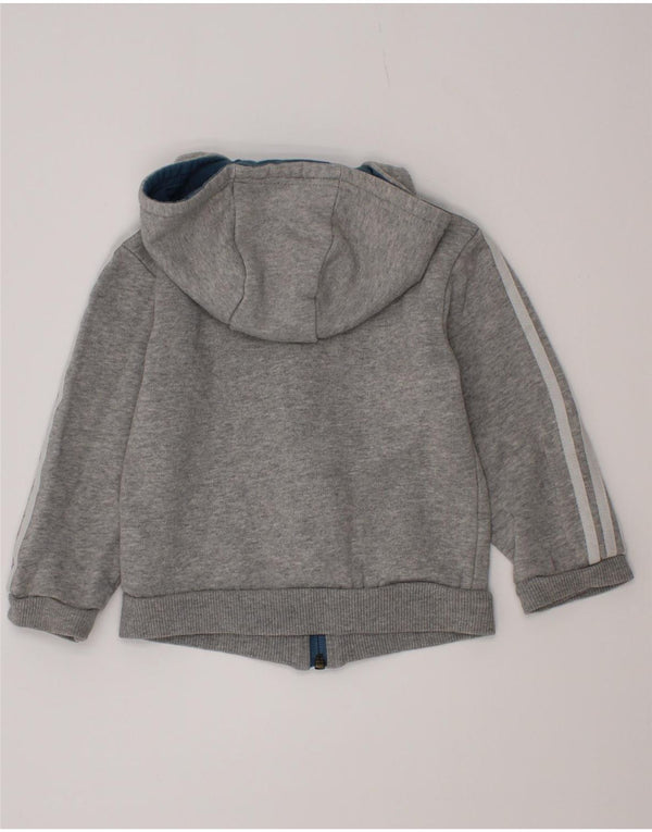 Adidas Baby-Jungen-Kapuzenpullover mit Reißverschluss, 18–24 Monate, graue Baumwolle