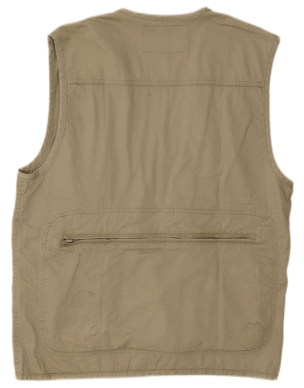 Univers Herren Utility Gilet IT 46 Small Khaki Baumwolle