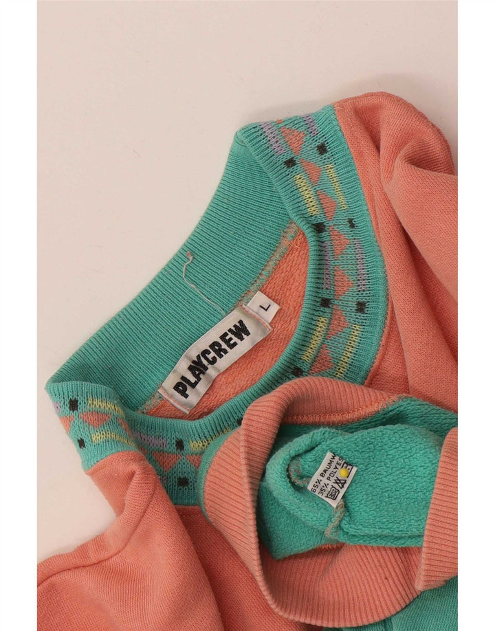 Playcrew Damen-Sweatshirt mit Grafik, Gr. 40, Größe L, Blau, Farbblock