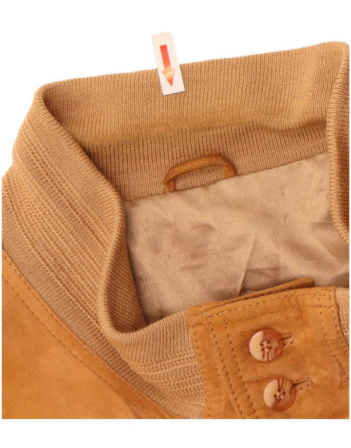 Vintage Herren Wildleder Bomberjacke UK 40 Large Beige