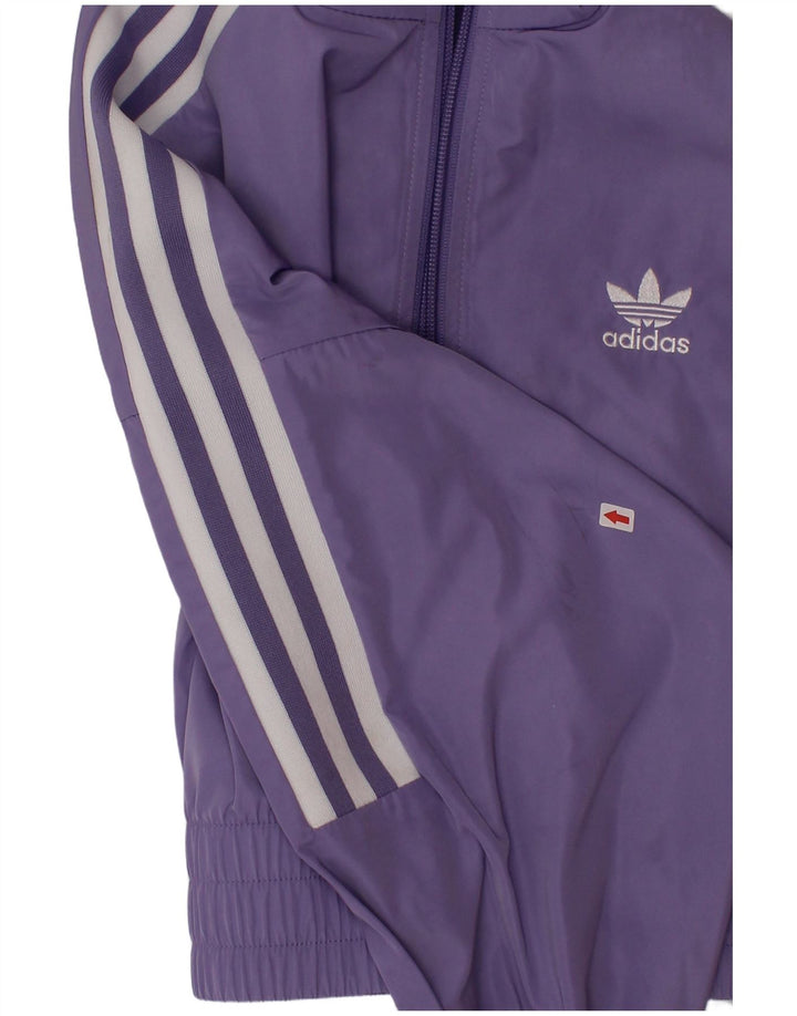 Adidas Mädchen Trainingsanzug Top Jacke 7–8 Jahre Lila Polyester