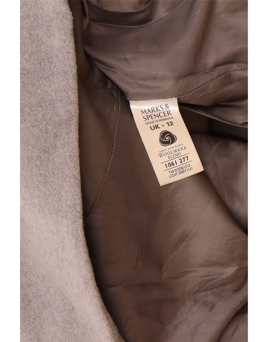 Marks & Spencer Damenmantel UK 12 Mittelgraue Schurwolle