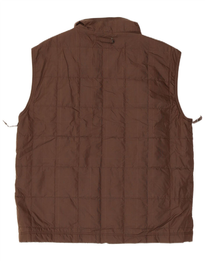 MASSIMO DUTTI Herren Wattierte Weste UK 40 Large Braun