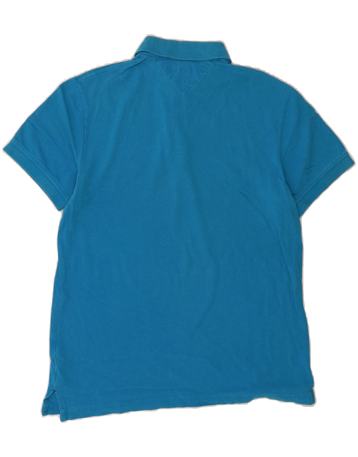 TOMMY HILFIGER Mens Custom Fit Polo Shirt Medium Blue Cotton Vintage Tommy Hilfiger and Second-Hand Tommy Hilfiger from Messina Hembry 