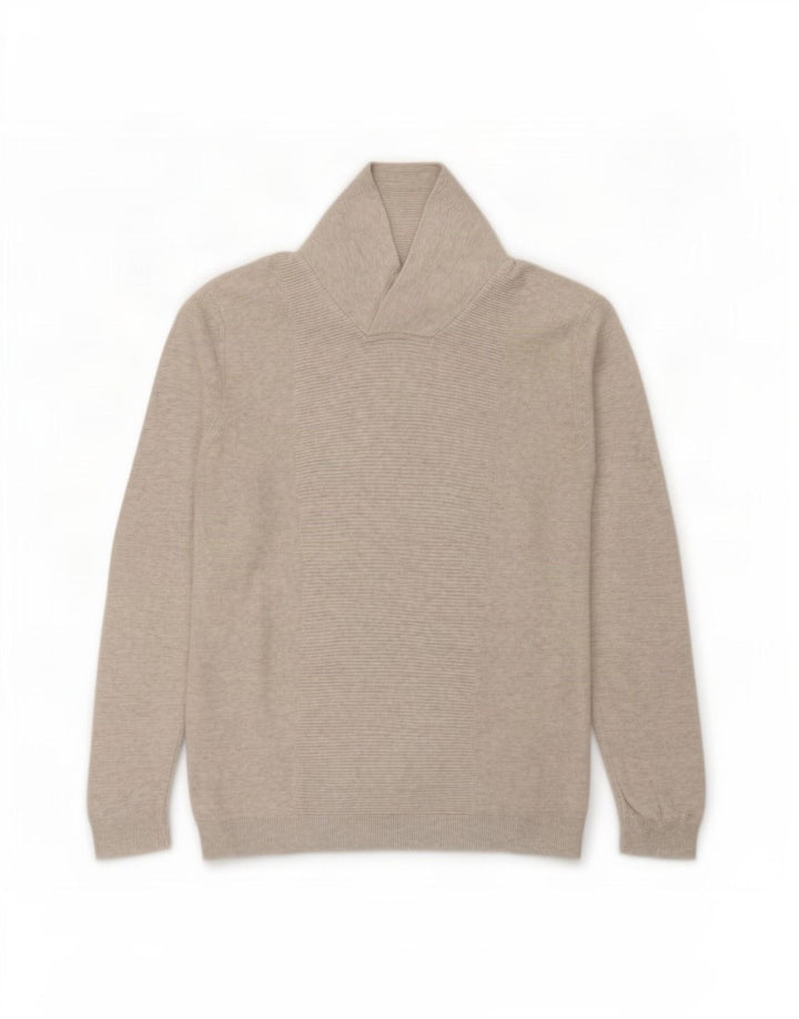 Jules Herren-Pullover mit Schalkragen, groß, aus grauer Baumwolle