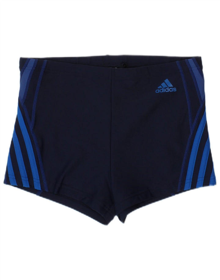 ADIDAS Damen Sportshorts UK 14 Medium Marineblau Nylon