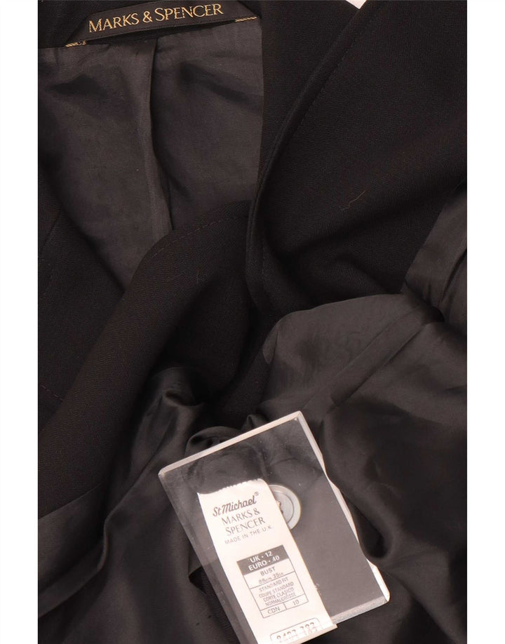 Marks & Spencer Damen St. Michael Blazer Jacke UK 12 Medium Schwarz