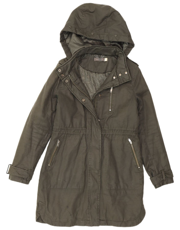 MINT VELVET Damen-Parkajacke mit Kapuze, UK 10, Größe S, Khaki
