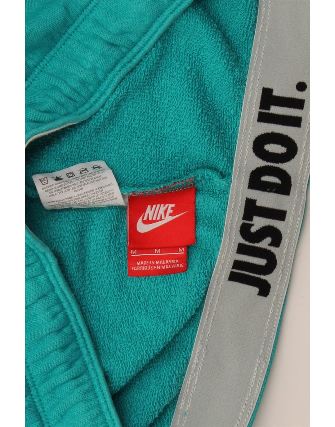 NIKE Womens Graphic Sport Shorts UK 14 Medium  Turquoise Cotton Vintage Nike and Second-Hand Nike from Messina Hembry 