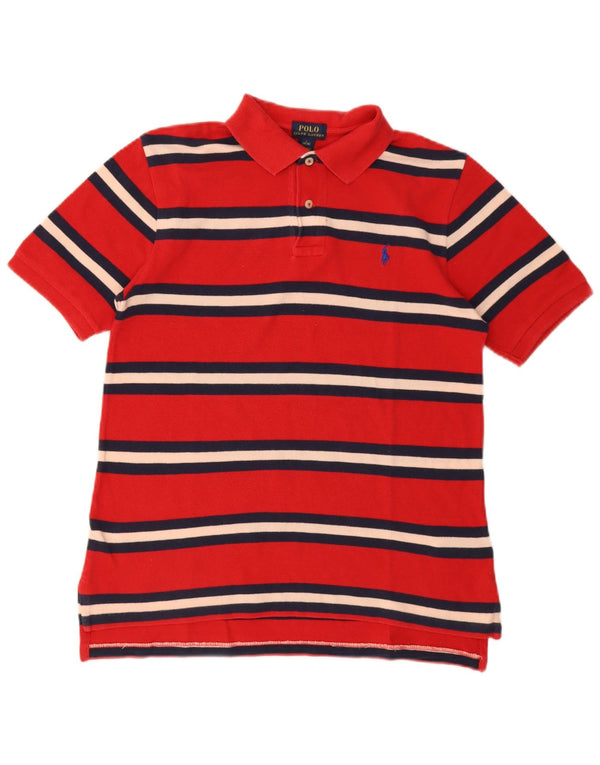 Polo Ralph Lauren Boys Polo Shirt 14-15 Years Large Red Striped Cotton