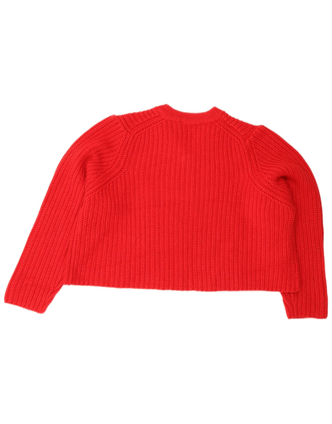 Zara Damen-Pullover, bauchfrei, übergroß, V-Ausschnitt, Gr. 14, Mittelrot
