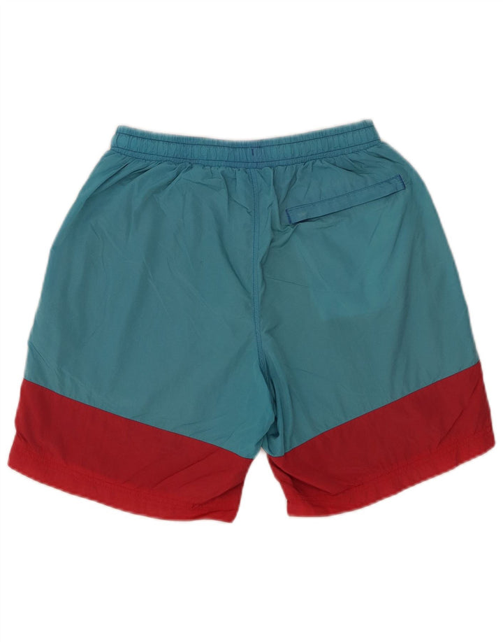 Sergio Tacchini Herren-Badeshorts, klein, türkisfarbenes Colourblock-Polyamid