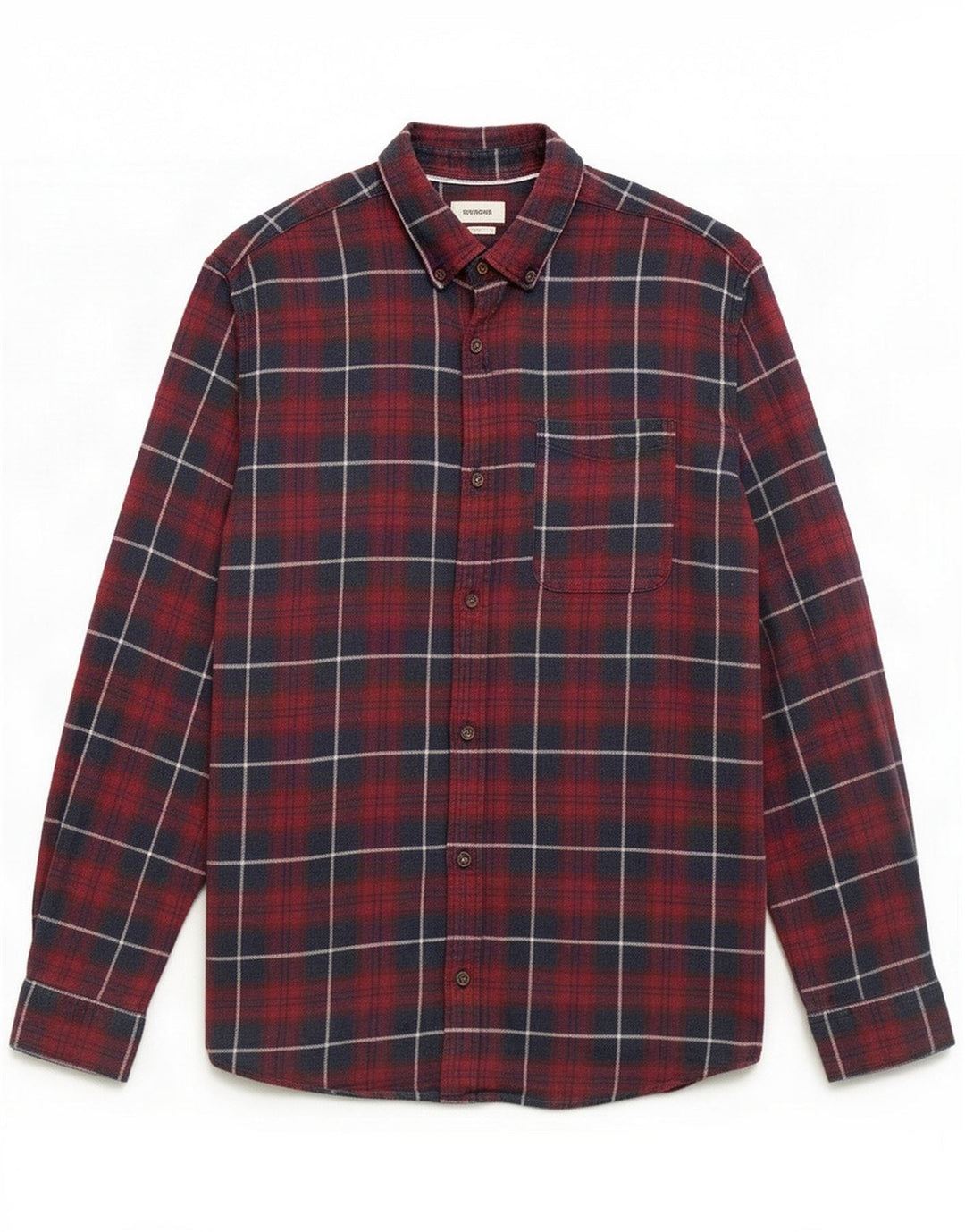 Jack & Jones Herren Flanellhemd Medium Maroon Check Cotton