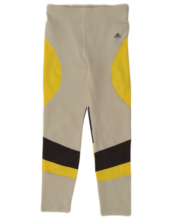 Adidas Aeroready-Leggings für Mädchen, 11–12 Jahre, grünes Colourblock-Polyester