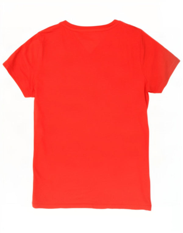 Tommy Hilfiger Grafik-T-Shirt für Damen, UK 12, mittelrot, Baumwolle
