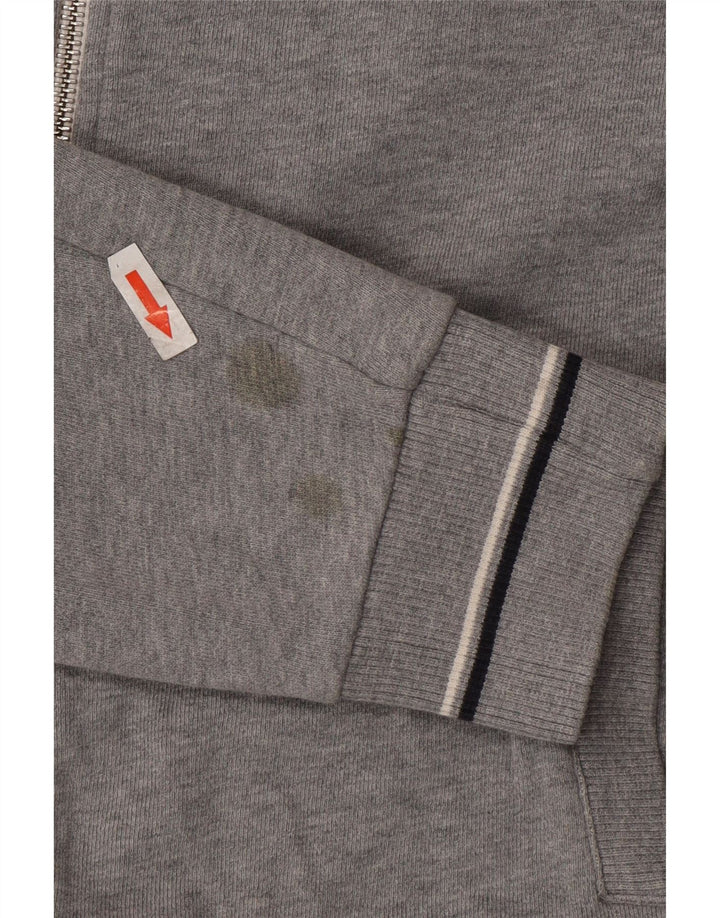 Fred Perry Herren-Kapuzenpullover mit Reißverschluss, klein, graue Baumwolle