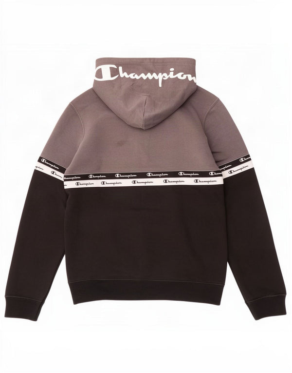 Champion Herren-Kapuzenpullover mit Reißverschluss und Grafik, XS, Grau, Farbblock