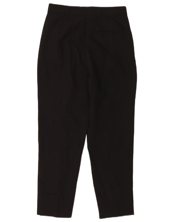 Zara Damen-Anzughose mit hoher Taille, schmal zulaufend, Größe M, W28, L26, Schwarz, Polyester