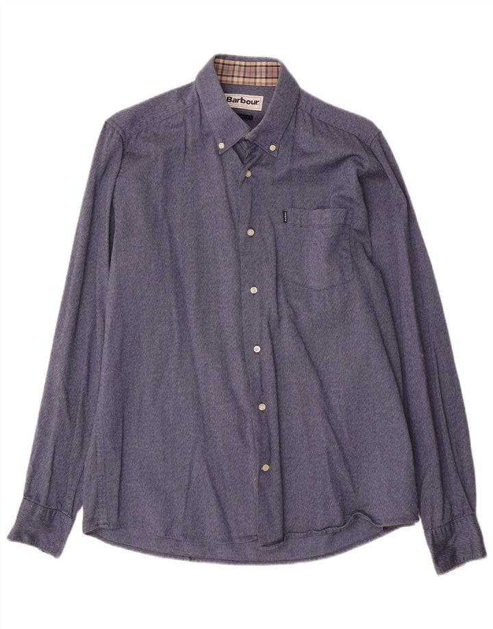 Barbour Tailored Fit Herrenhemd aus mittelblauer Baumwolle