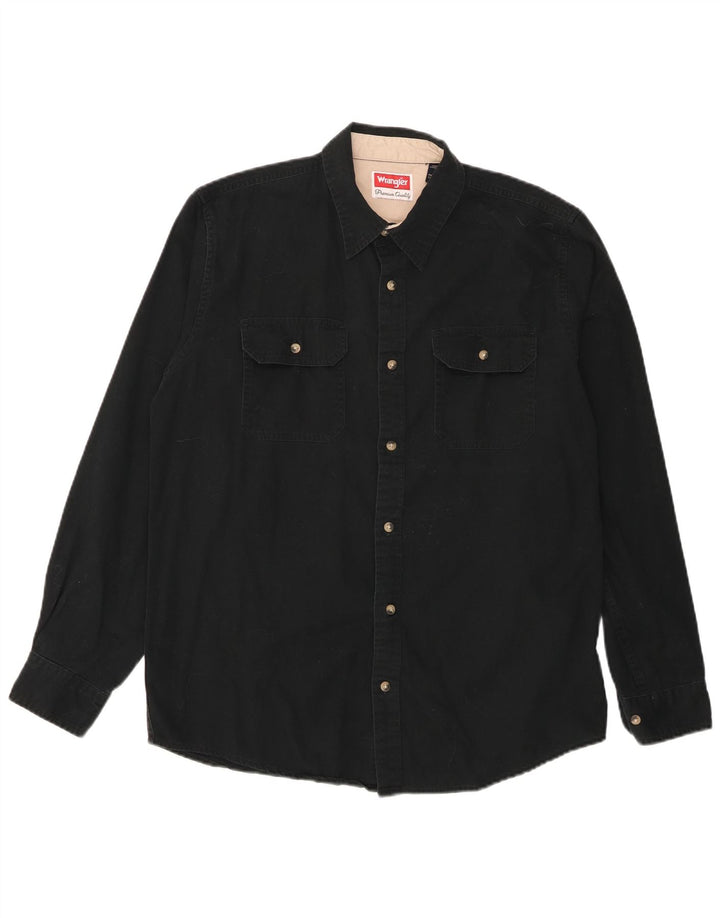 Wrangler Herrenhemd Mittelschwarze Baumwolle