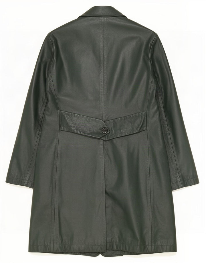Vintage Damen Ledermantel IT 42 Mittelgrün