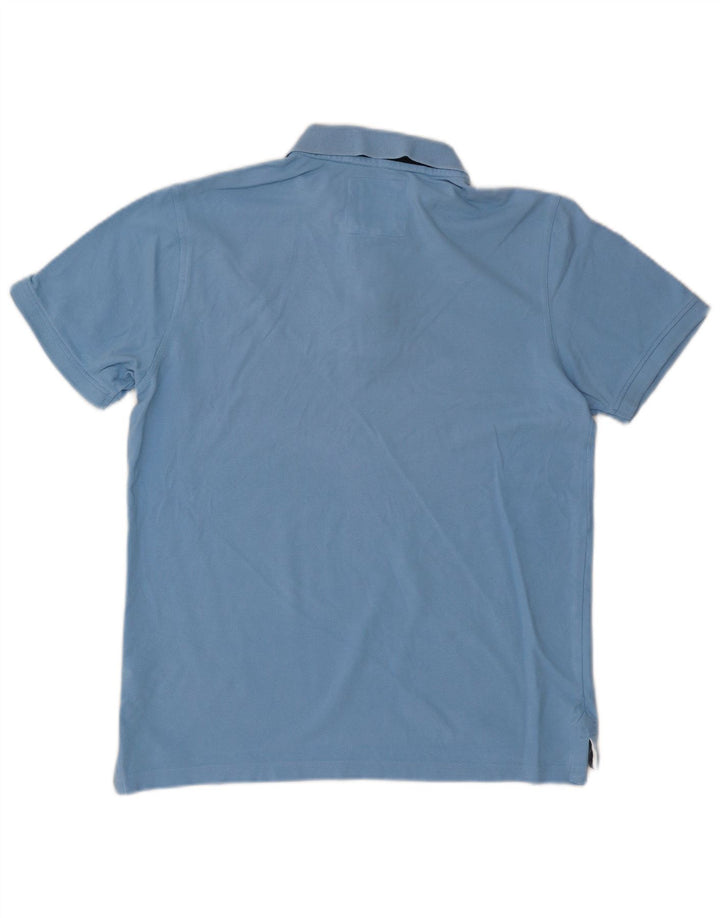 Crew Clothing Herren-Poloshirt aus mittelblauer Baumwolle