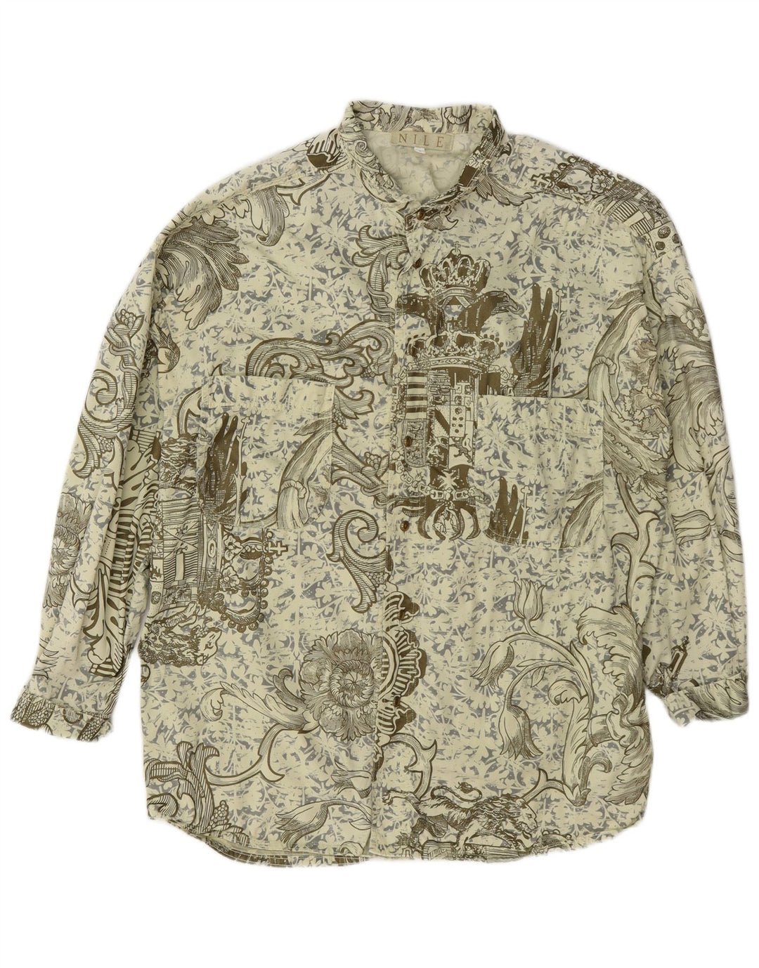 Vintage Herrenhemd Große grüne Paisley-Baumwolle