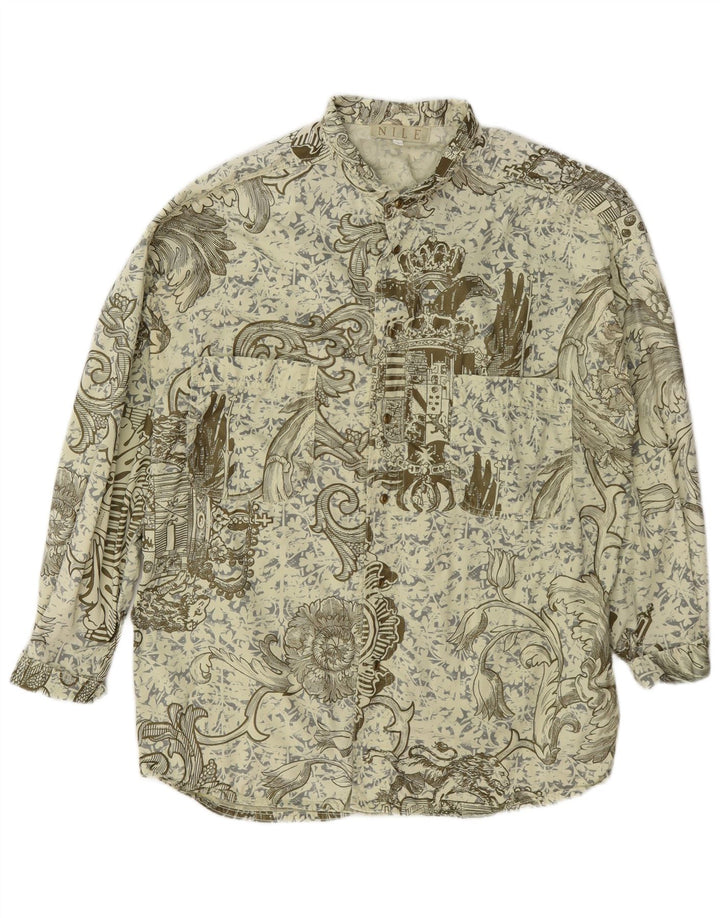 Vintage Herrenhemd Große grüne Paisley-Baumwolle