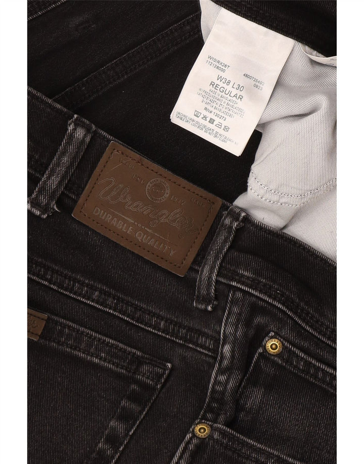 Wrangler Herren Straight Jeans W38 L27 Schwarze Baumwolle