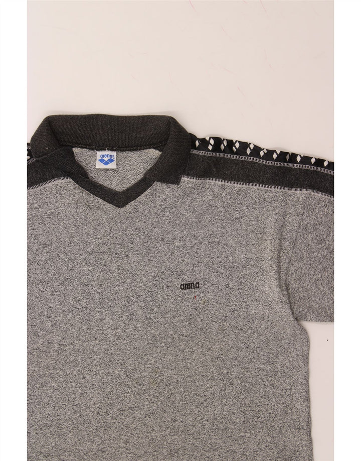 ARENA Mens Polo Shirt Medium Grey Colourblock Vintage Arena and Second-Hand Arena from Messina Hembry 